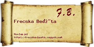 Frecska Beáta névjegykártya