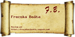 Frecska Beáta névjegykártya