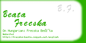 beata frecska business card